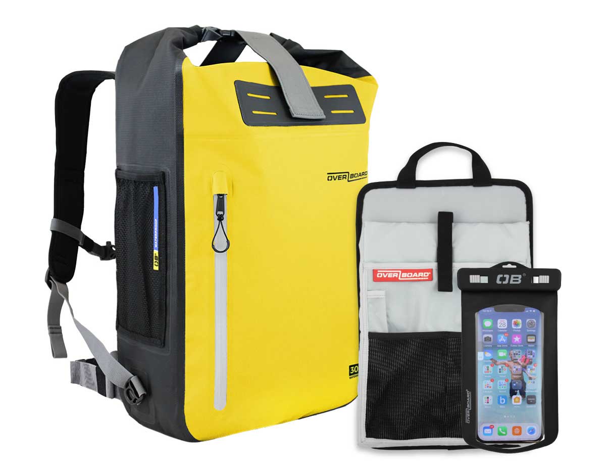 OverBoard Classic Explorer Waterproof Backpack Bundle - 30 Litres | OB1261Y