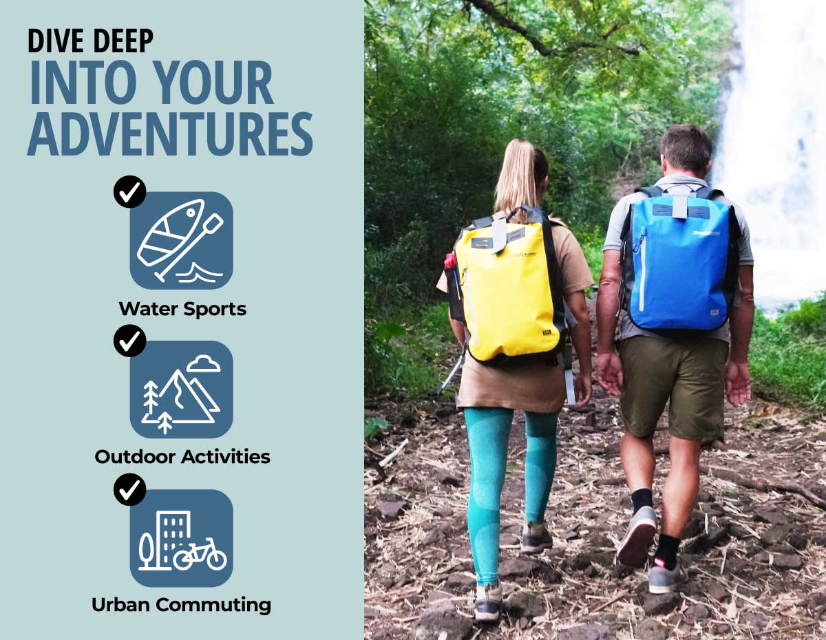 OverBoard Classic Explorer Waterproof Backpack Bundle - 45 Litres