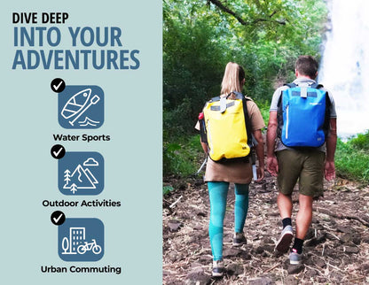 OverBoard Classic Explorer Waterproof Backpack Bundle - 45 Litres